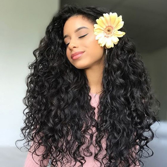 Curly Black Wig  Shoulder length Medium For Women